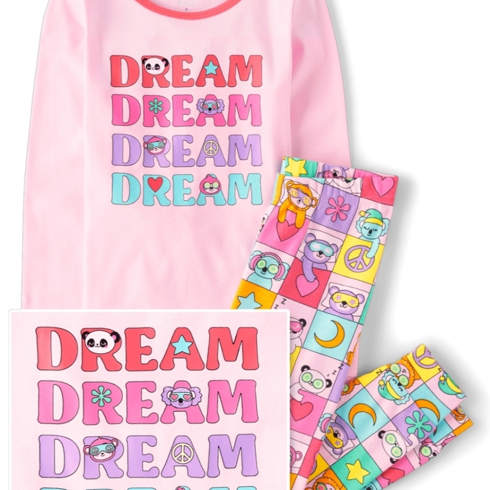 Girls Dream Snug Fit Cotton Pajamas - Pink Admirer
